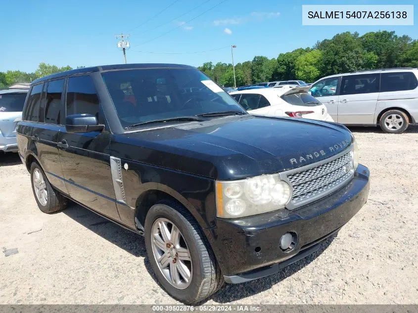 2007 Land Rover Range Rover Hse VIN: SALME15407A256138 Lot: 39502876