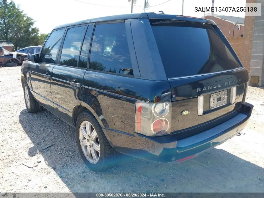 2007 Land Rover Range Rover Hse VIN: SALME15407A256138 Lot: 39502876