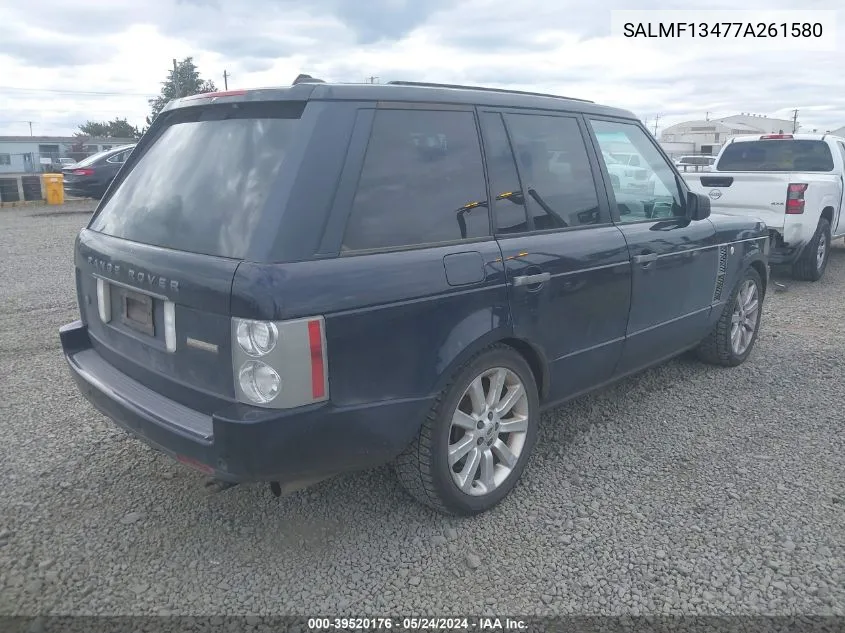 2007 Land Rover Range Rover Supercharged VIN: SALMF13477A261580 Lot: 39520176