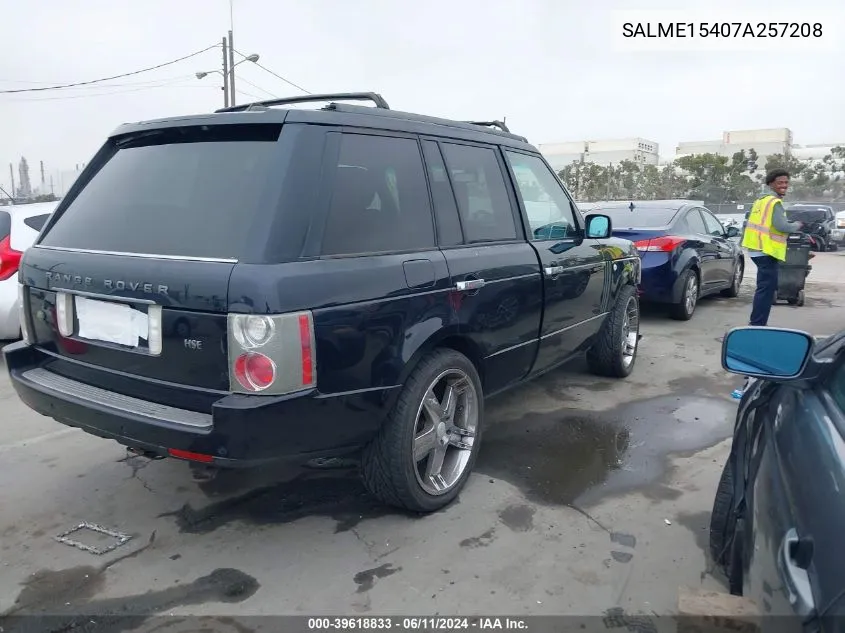 2007 Land Rover Range Rover Hse VIN: SALME15407A257208 Lot: 39618833