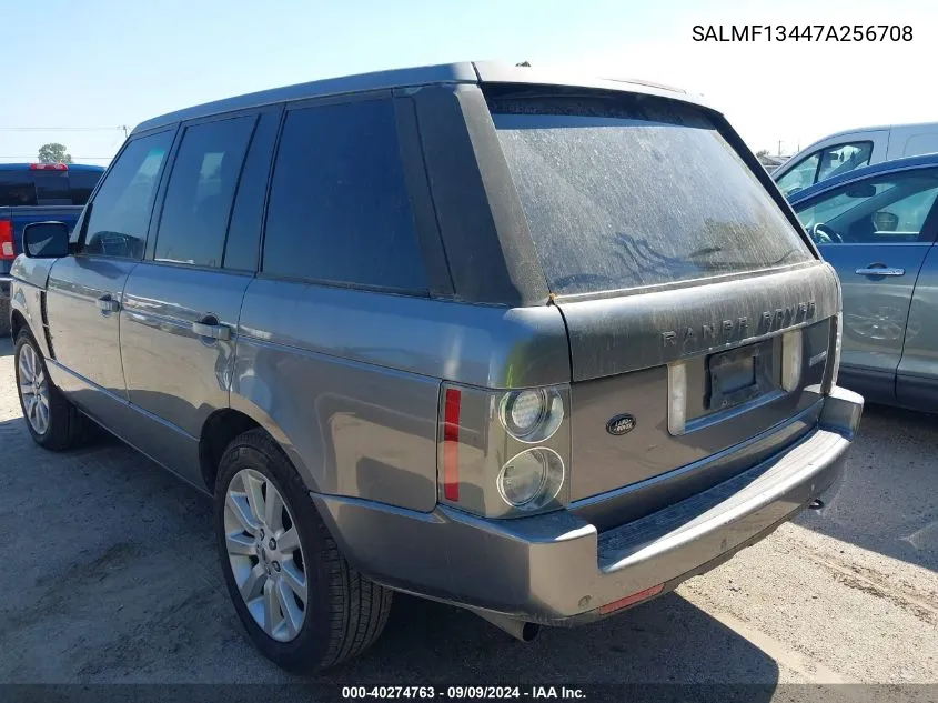 2007 Land Rover Range Rover Supercharged VIN: SALMF13447A256708 Lot: 40274763