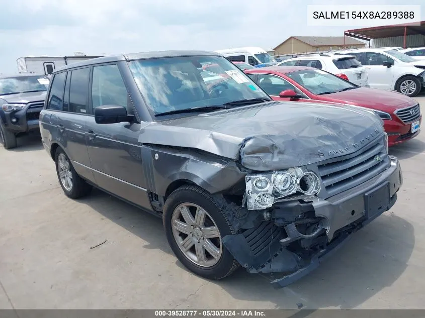 SALME154X8A289388 2008 Land Rover Range Rover Hse