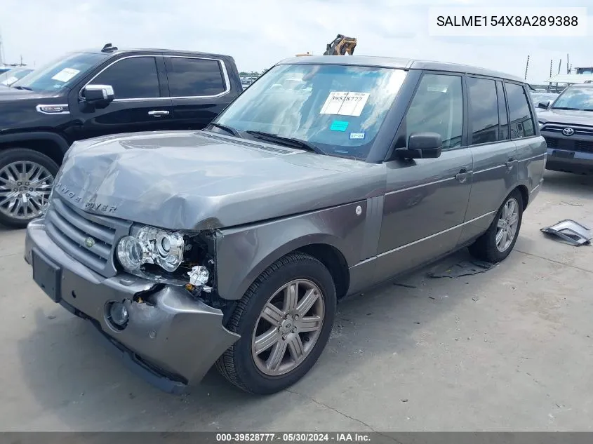 SALME154X8A289388 2008 Land Rover Range Rover Hse