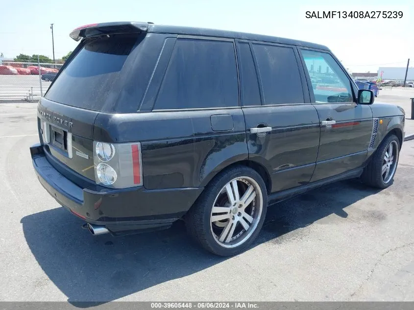 SALMF13408A275239 2008 Land Rover Range Rover Supercharged