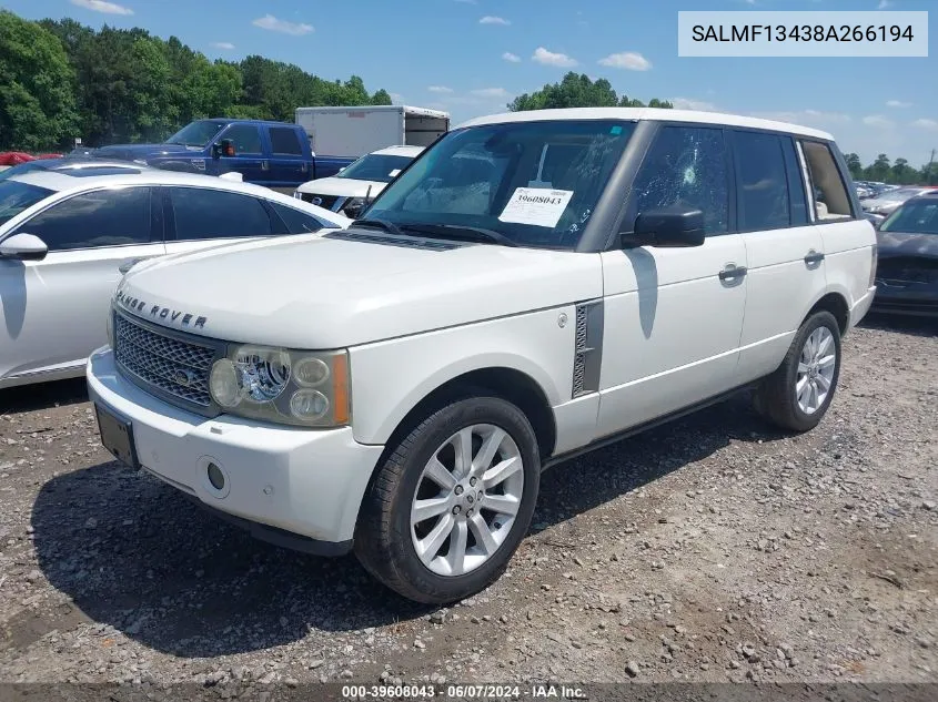 SALMF13438A266194 2008 Land Rover Range Rover Supercharged