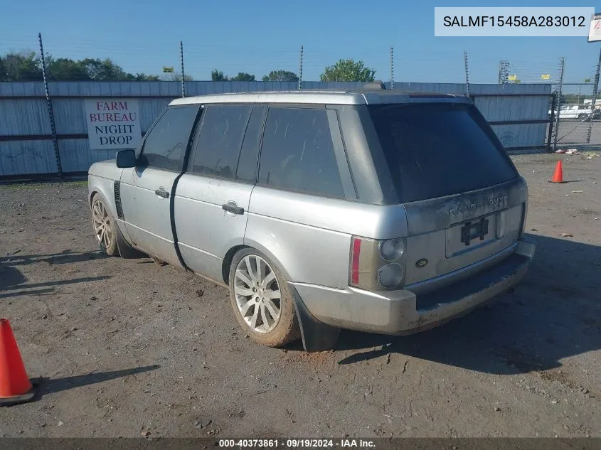 2008 Land Rover Range Rover Hse VIN: SALMF15458A283012 Lot: 40373861