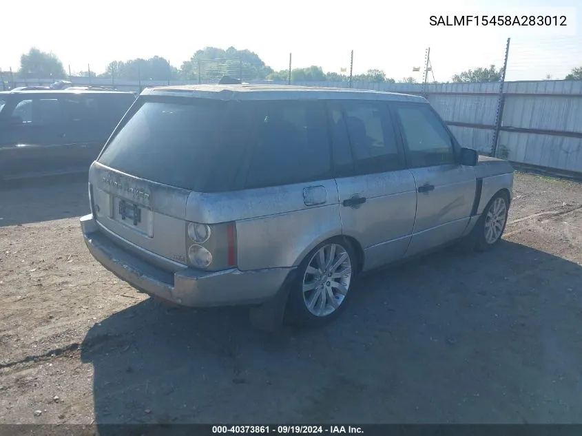 SALMF15458A283012 2008 Land Rover Range Rover Hse