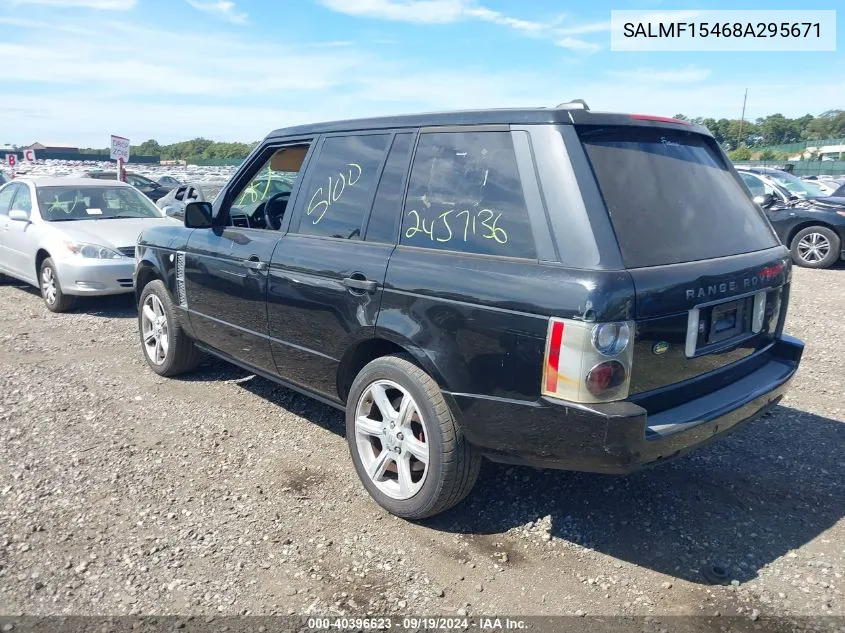 2008 Land Rover Range Rover Hse VIN: SALMF15468A295671 Lot: 40396623