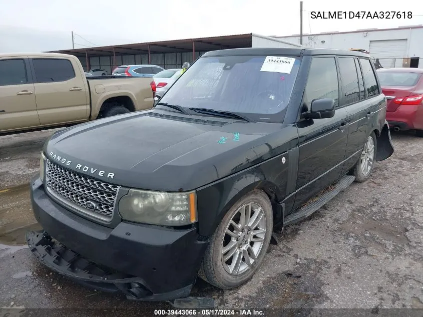 2010 Land Rover Range Rover Hse VIN: SALME1D47AA327618 Lot: 39443066