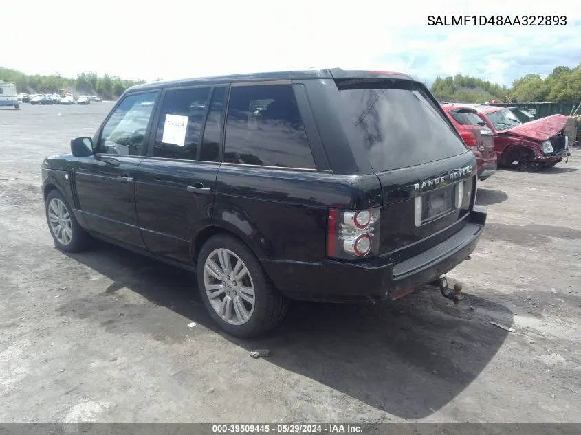 SALMF1D48AA322893 2010 Land Rover Range Rover Hse