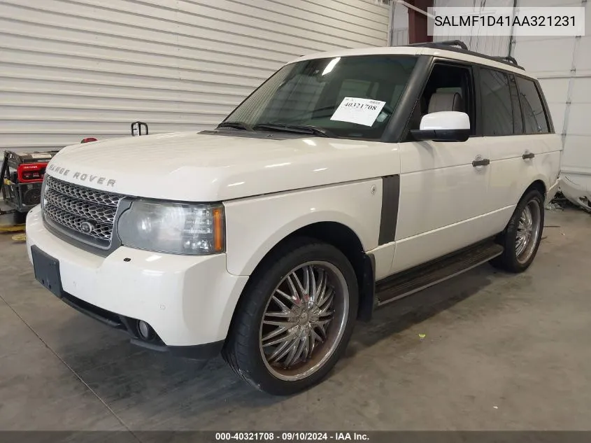 2010 Land Rover Range Rover Hse VIN: SALMF1D41AA321231 Lot: 40321708