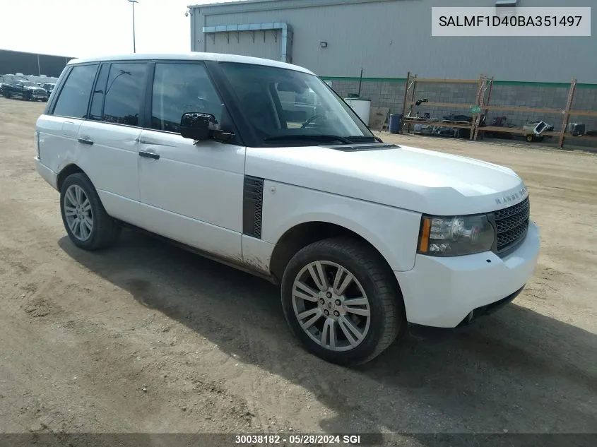 2011 Land Rover Range Rover Hse Luxury VIN: SALMF1D40BA351497 Lot: 30038182