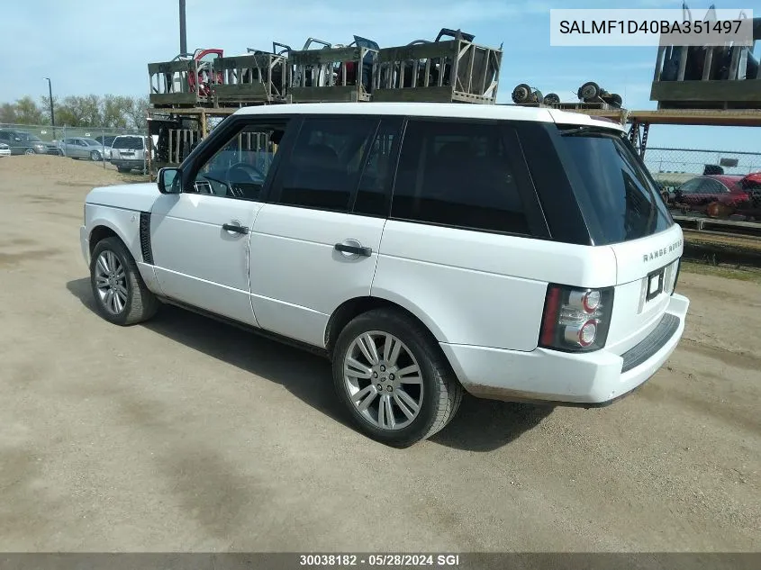 SALMF1D40BA351497 2011 Land Rover Range Rover Hse Luxury