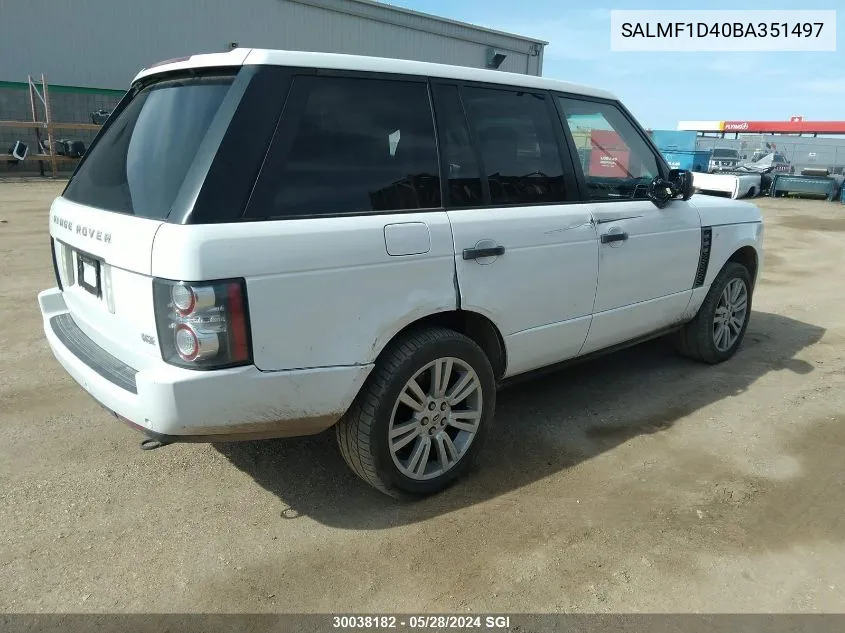 SALMF1D40BA351497 2011 Land Rover Range Rover Hse Luxury