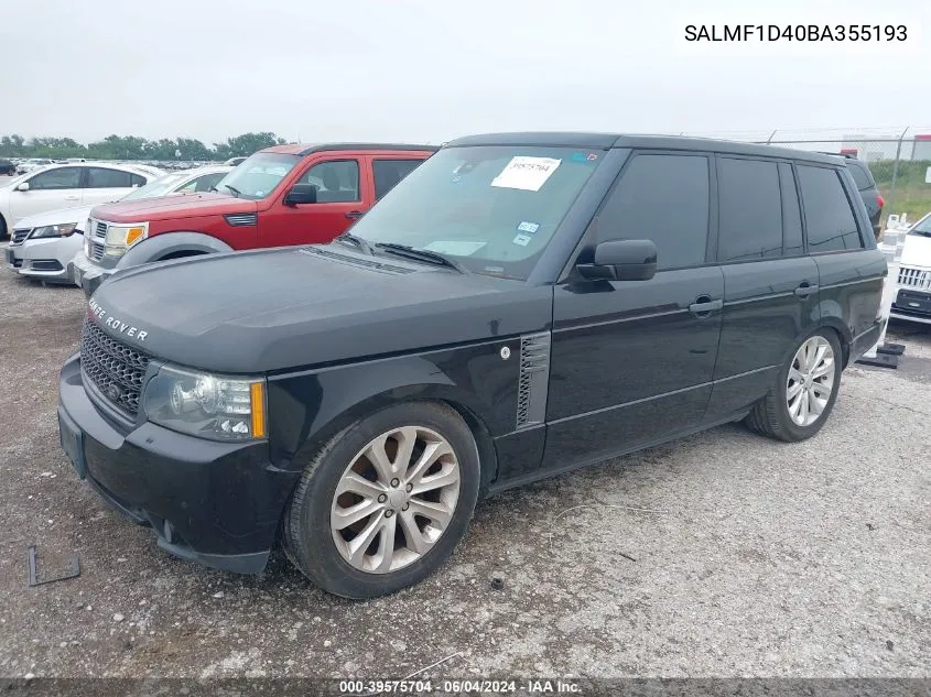 SALMF1D40BA355193 2011 Land Rover Range Rover Hse