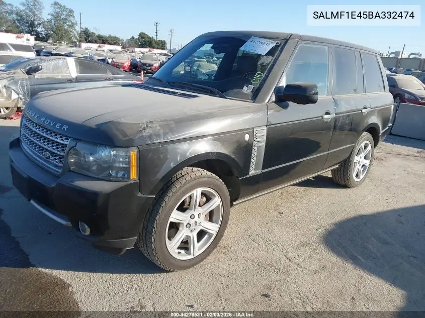 SALMF1E45BA332474 2011 Land Rover Range Rover Supercharged