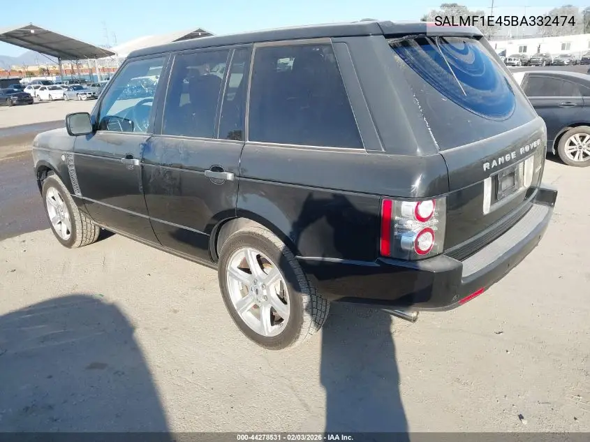 SALMF1E45BA332474 2011 Land Rover Range Rover Supercharged
