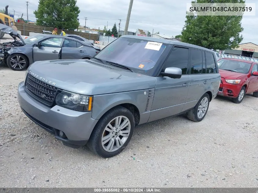 2012 Land Rover Range Rover Hse VIN: SALMF1D48CA387519 Lot: 39555082