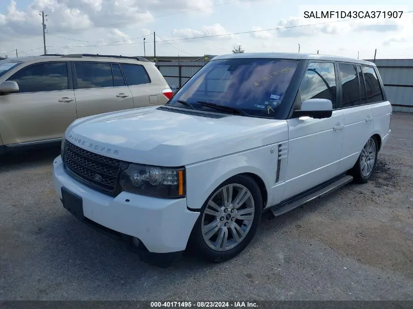 2012 Land Rover Range Rover Hse VIN: SALMF1D43CA371907 Lot: 40171495