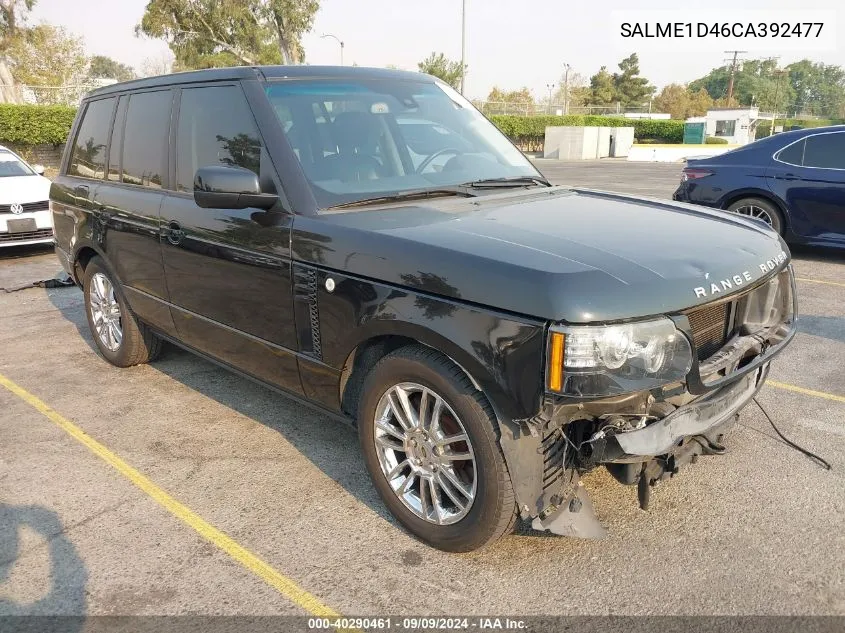 2012 Land Rover Range Rover Hse VIN: SALME1D46CA392477 Lot: 40290461