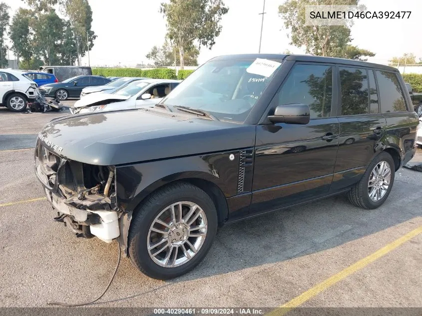 2012 Land Rover Range Rover Hse VIN: SALME1D46CA392477 Lot: 40290461