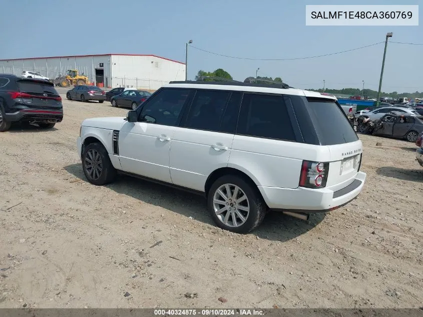 SALMF1E48CA360769 2012 Land Rover Range Rover Supercharged