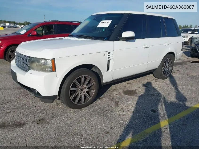 SALME1D46CA360807 2012 Land Rover Range Rover Hse