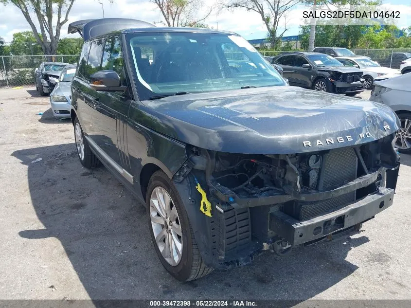 2013 Land Rover Range Rover Hse VIN: SALGS2DF5DA104642 Lot: 39472398