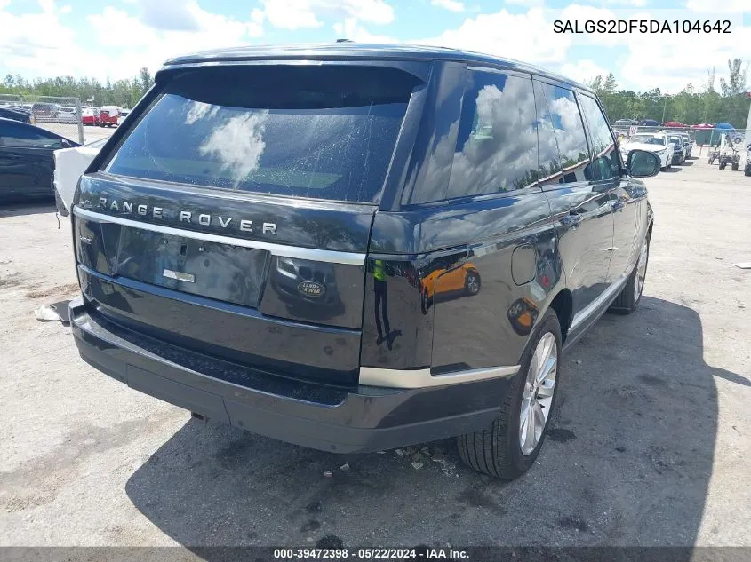 2013 Land Rover Range Rover Hse VIN: SALGS2DF5DA104642 Lot: 39472398