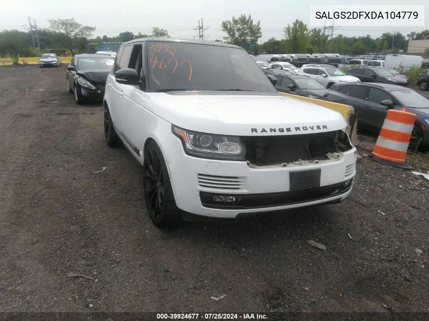 2013 Land Rover Range Rover Hse VIN: SALGS2DFXDA104779 Lot: 39924677