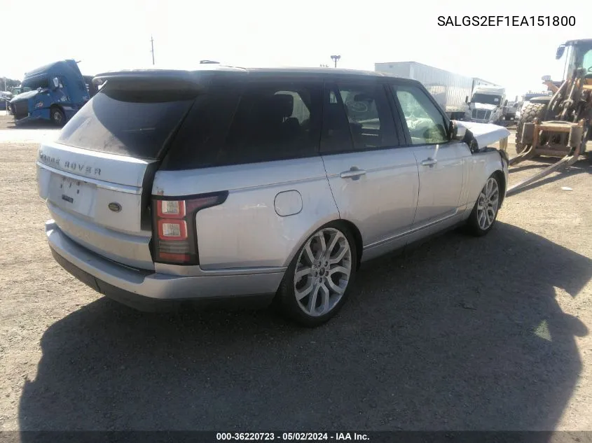 SALGS2EF1EA151800 2014 Land Rover Range Rover 5.0L V8 Supercharged/5.0L V8 Supercharged Ebony Edition