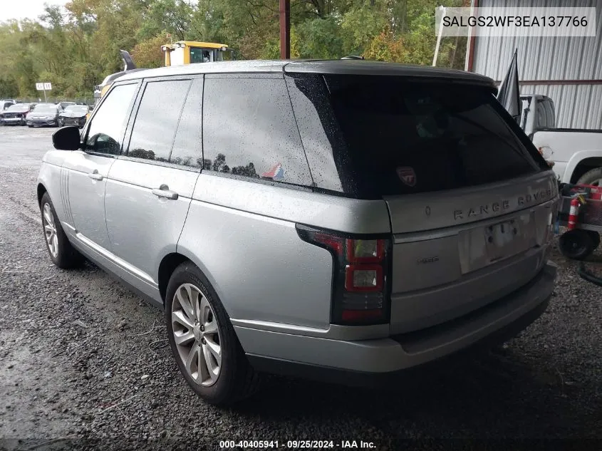 2014 Land Rover Range Rover 3.0L V6 Supercharged Hse VIN: SALGS2WF3EA137766 Lot: 40405941