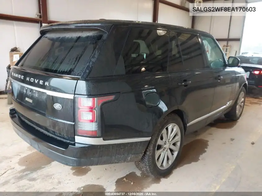 SALGS2WF8EA170603 2014 Land Rover Range Rover 3.0L V6 Supercharged Hse