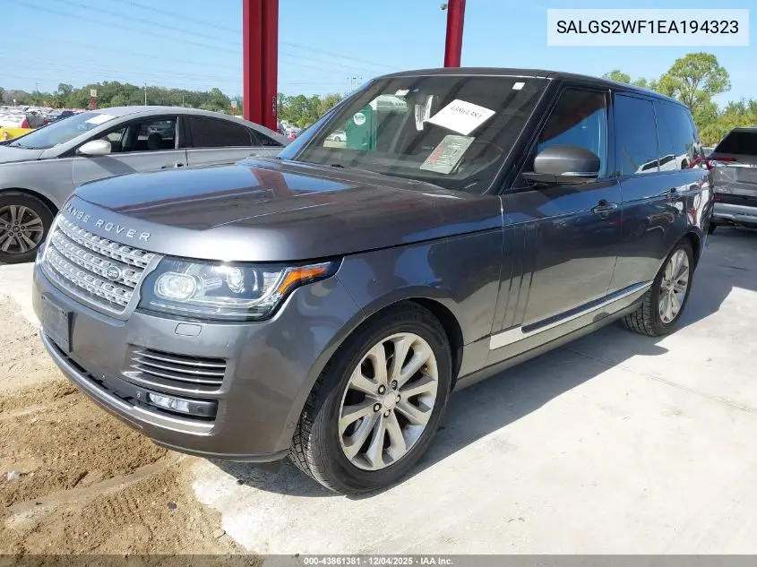 SALGS2WF1EA194323 2014 Land Rover Range Rover 3.0L V6 Supercharged Hse