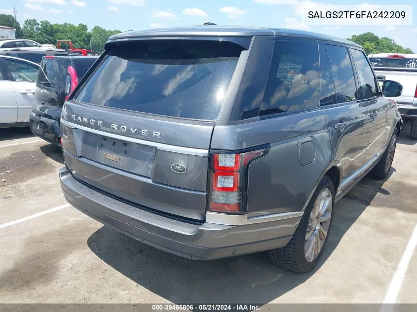 2015 Land Rover Range Rover 5.0L V8 Supercharged VIN: SALGS2TF6FA242209 Lot: 39465806