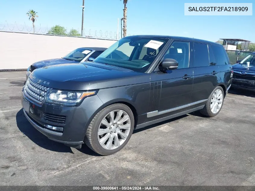 2015 Land Rover Range Rover 5.0L V8 Supercharged VIN: SALGS2TF2FA218909 Lot: 39500641