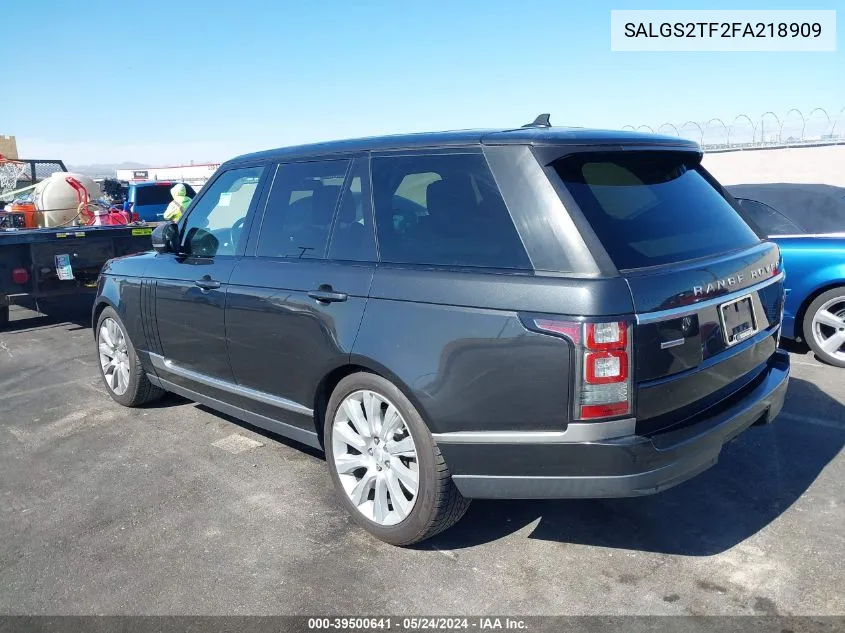 2015 Land Rover Range Rover 5.0L V8 Supercharged VIN: SALGS2TF2FA218909 Lot: 39500641