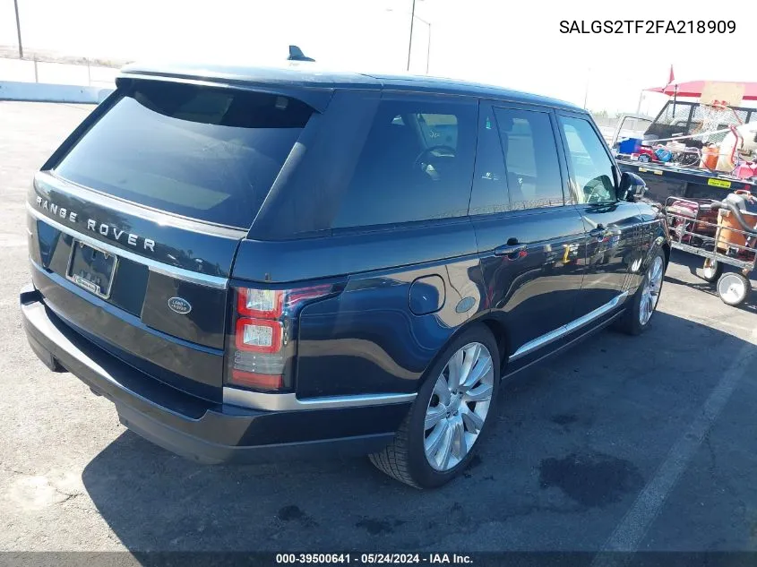 2015 Land Rover Range Rover 5.0L V8 Supercharged VIN: SALGS2TF2FA218909 Lot: 39500641