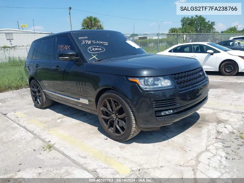 2015 Land Rover Range Rover 5.0L V8 Supercharged VIN: SALGS2TF7FA238766 Lot: 40107763