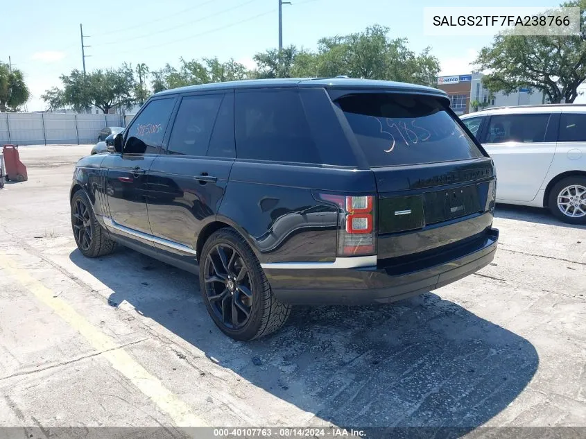 2015 Land Rover Range Rover 5.0L V8 Supercharged VIN: SALGS2TF7FA238766 Lot: 40107763