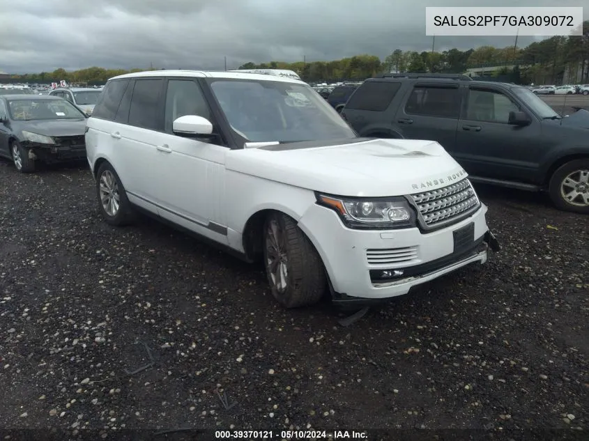 SALGS2PF7GA309072 2016 Land Rover Range Rover 3.0L V6 Supercharged Hse