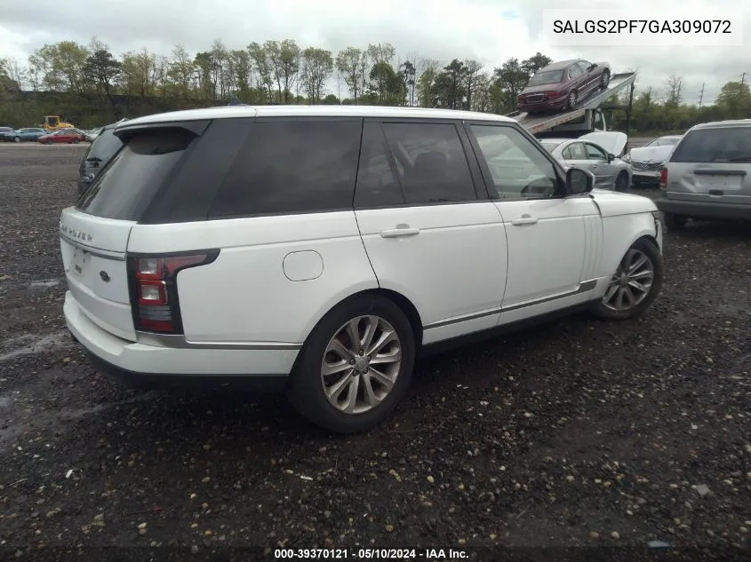 SALGS2PF7GA309072 2016 Land Rover Range Rover 3.0L V6 Supercharged Hse