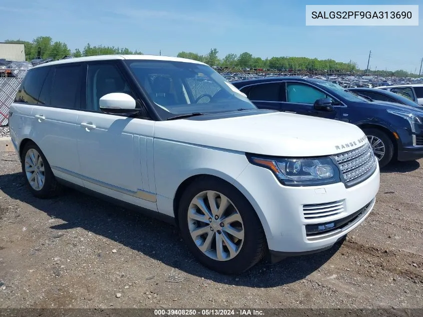 2016 Land Rover Range Rover 3.0L V6 Supercharged Hse VIN: SALGS2PF9GA313690 Lot: 39408250