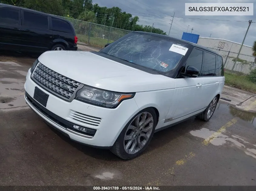 SALGS3EFXGA292521 2016 Land Rover Range Rover 5.0L V8 Supercharged