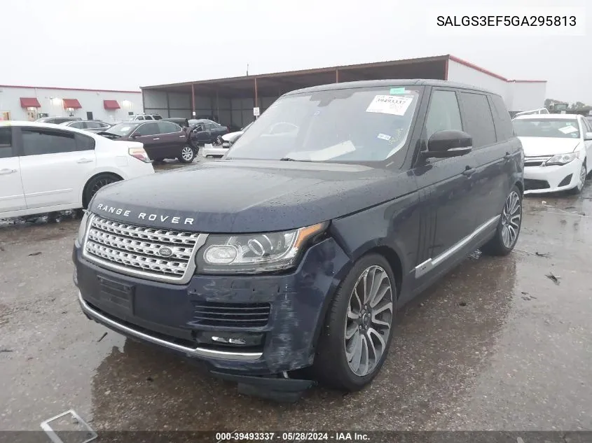 2016 Land Rover Range Rover 5.0L V8 Supercharged VIN: SALGS3EF5GA295813 Lot: 39493337