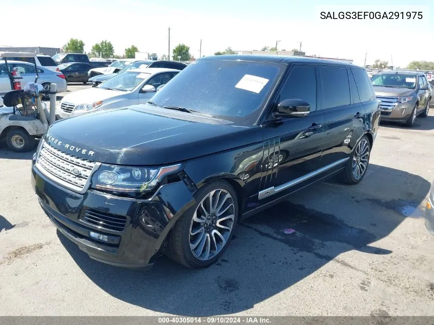 2016 Land Rover Range Rover 5.0L V8 Supercharged VIN: SALGS3EF0GA291975 Lot: 40305014