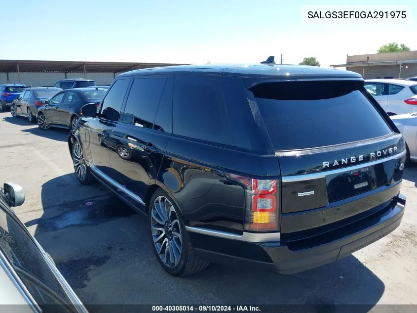 2016 Land Rover Range Rover 5.0L V8 Supercharged VIN: SALGS3EF0GA291975 Lot: 40305014