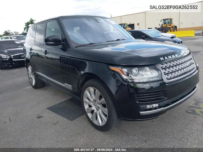 SALGS2EF0GA262552 2016 Land Rover Range Rover 5.0L V8 Supercharged