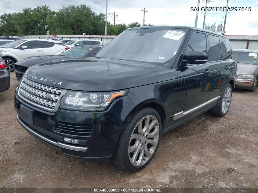 SALGS2EF6GA297645 2016 Land Rover Range Rover 5.0L V8 Supercharged