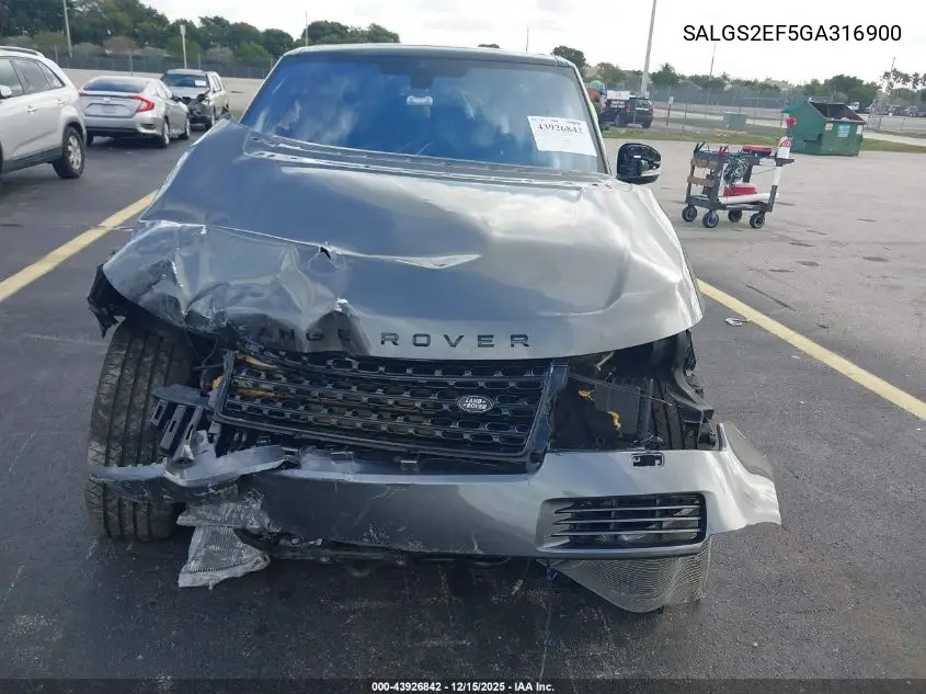 SALGS2EF5GA316900 2016 Land Rover Range Rover 5.0L V8 Supercharged